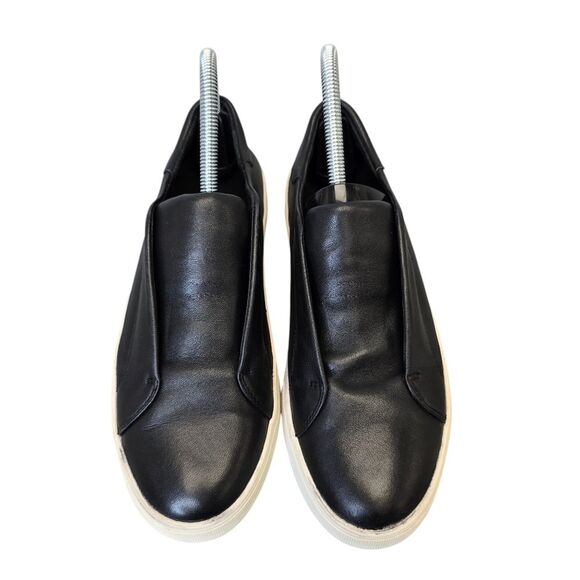 J/SLIDES Women's 7.5 Black Leather Casual Slip On Sneakers - Picture 2 of 15